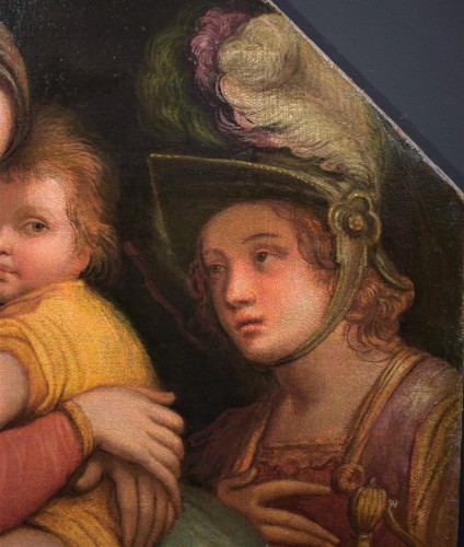 Vierge à l'Enfant et l'archange Michel - Ecole toscane fin du XVIe siècle - Renaissance